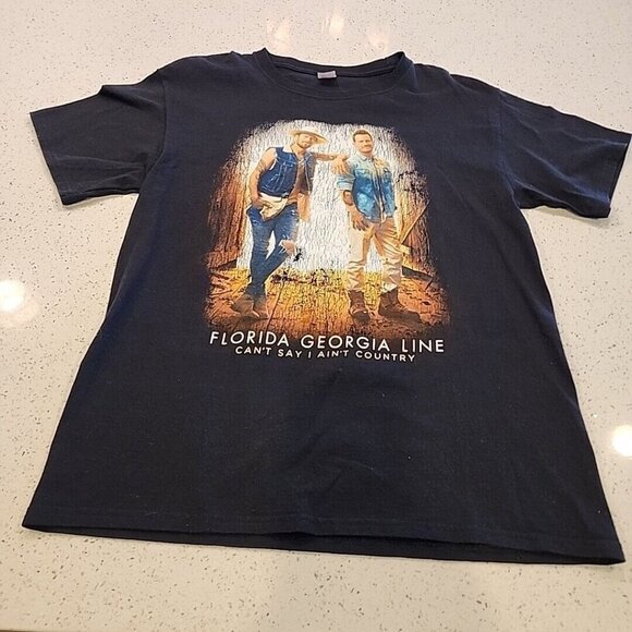 Florida Georgia Line Shirt Adult M Cant Say I Aint Country Tour Concert T BLACK - Picture 1 of 6